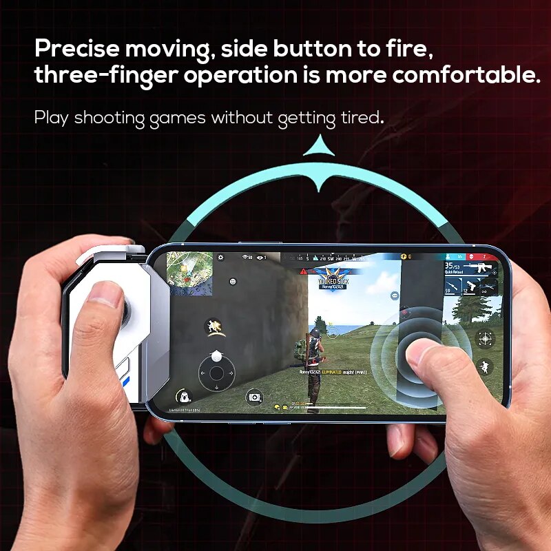 Fengfan Controller HID MFI Type Game Controller for Android and IOS Controller Joysticks TYPE-C/USB/Bluetooth ConnectionMobile Game Recoil Controller